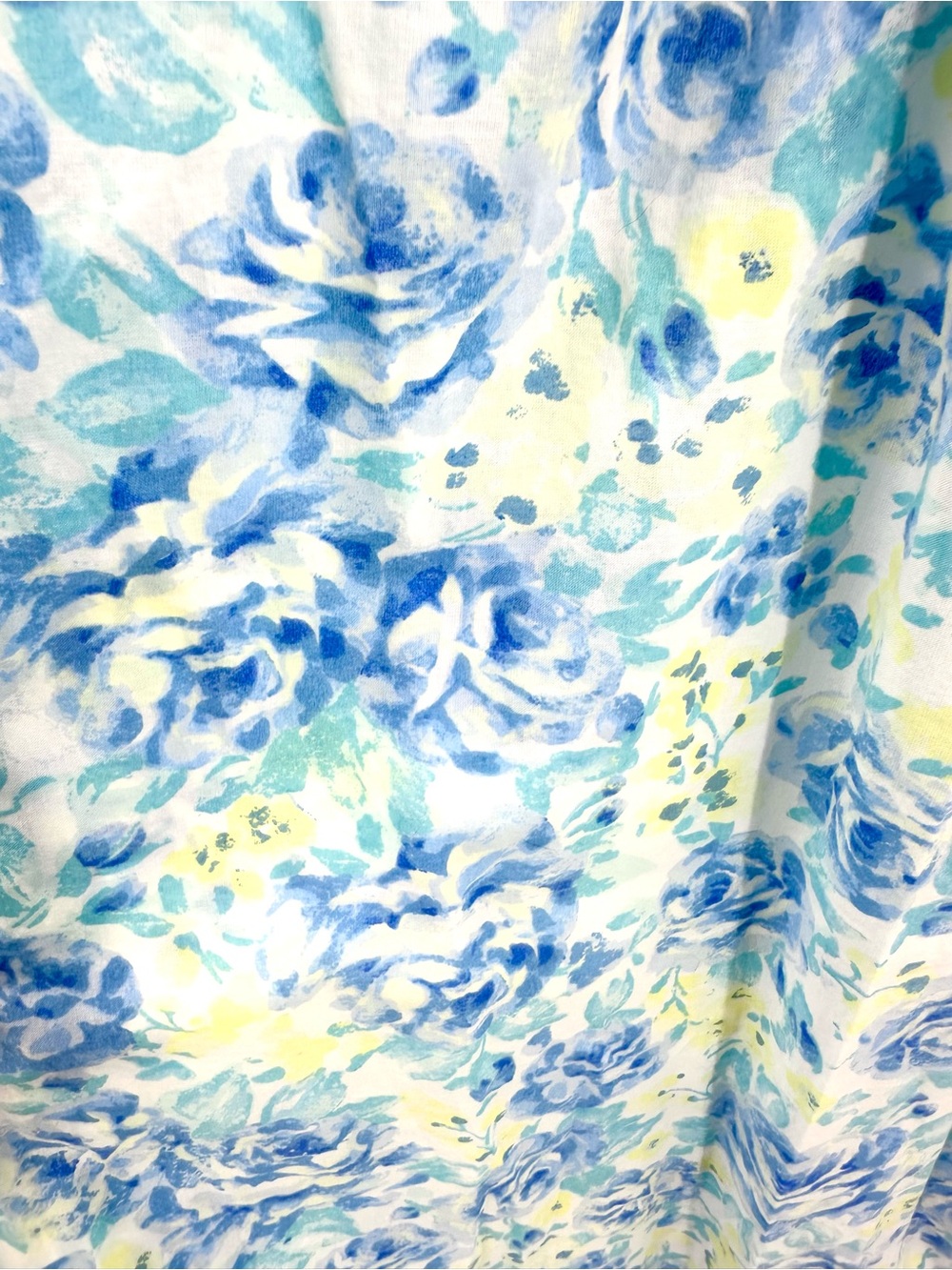 Eileen West Nightgown Sz Medium Blue Floral Lace Trim Cotton Sleeveless Cottage - Picture 3 of 9